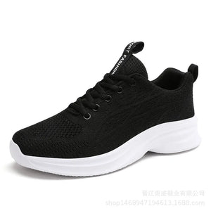 Black textured knit performance runners with white sole and "SPORT FASHION" detail.