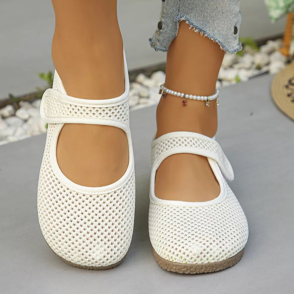 Round Toe Slip-ons in White