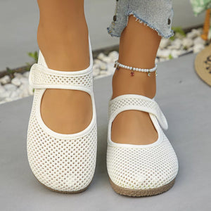 Round Toe Slip-ons in White