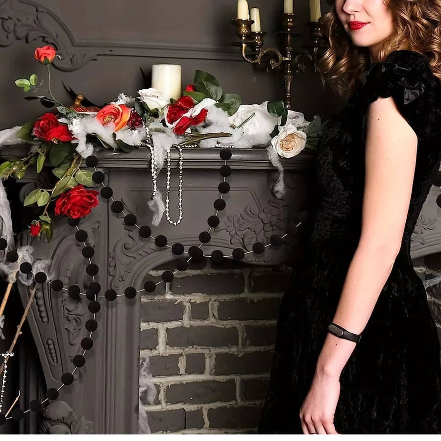 black Decorative garland with full-length and none