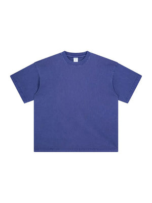 Oversized washed cotton tee in Dusty Blue with a relaxed fit and crewneck.