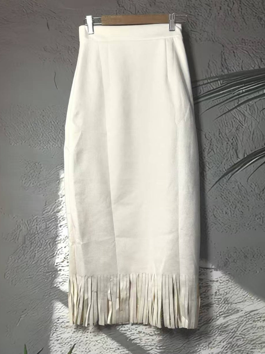 camel midi skirt