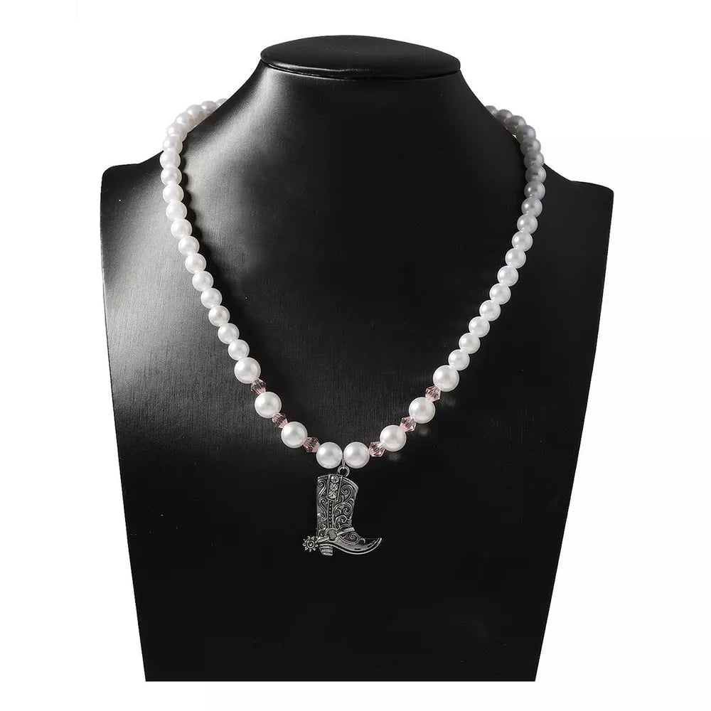western necklace in silver with none