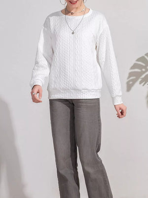 Textured Knit Crewneck Sweatshirt option 5