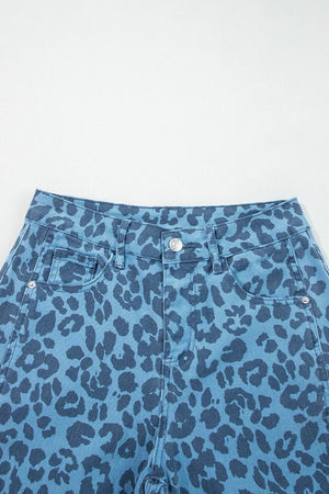 Leopard Print Barrel Leg Jeans option 10