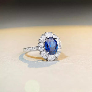 ring in Royal Blue with floral and flower motif