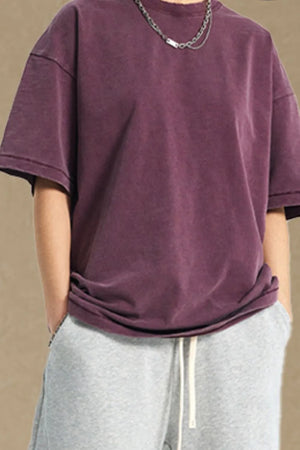 Men's casual short sleeve t-shirt in mauve with a crew neck and relaxed fit.