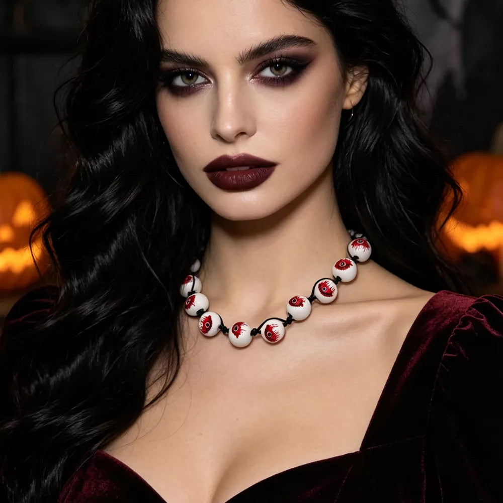 necklace in white featuring beaded and choker fit