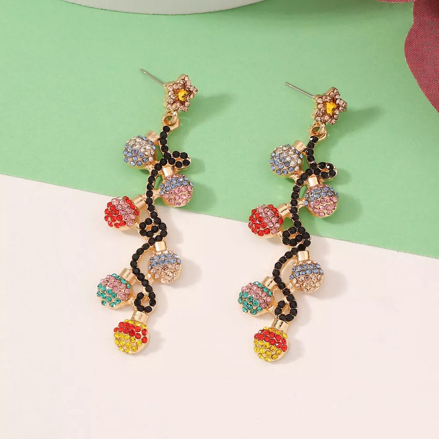 18K Gold-Plated,Zinc alloy,Rhinestone Care instructions: Avoid wearing during ex earrings in red with dangle silhouette