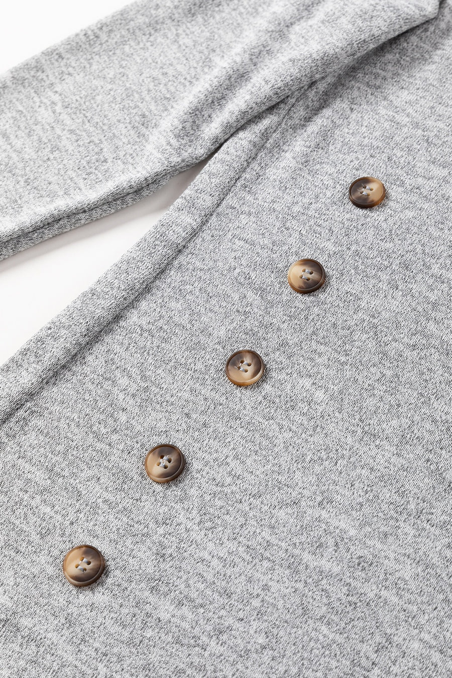 Dark gray slouchy knit top with side button detail