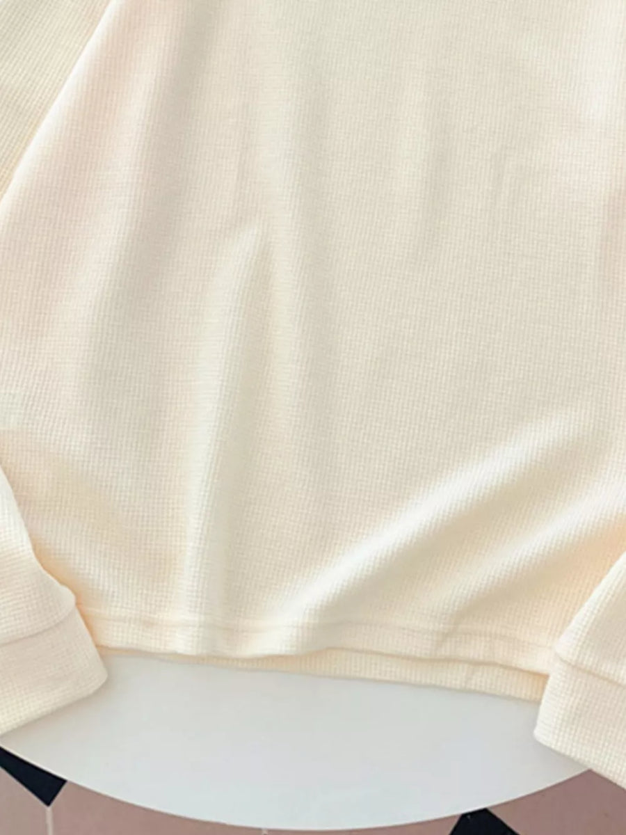 Crew Neck Long Sleeve Sweatshirt in Pink