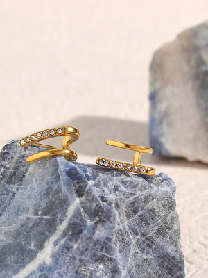 Gold with earrings with 18K gold-plated 10