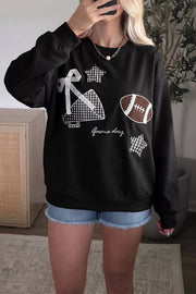 Deep Red relaxed sweatshirt with crew neck