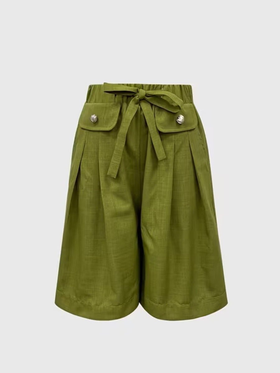 100% polyester Care instructions: Machine wash cold bermuda shorts in Red with relaxed silhouette