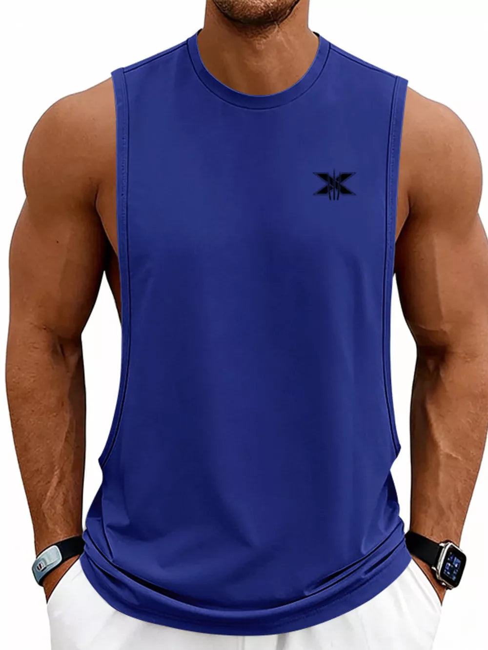 Sage Men's Full Size Round Neck Tank Plus Size