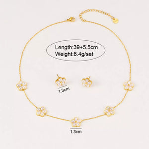 jewelry set in Gold with 18K gold-plated and choker length