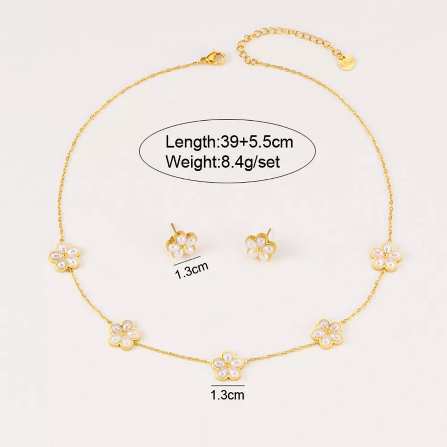 jewelry set in Gold with 18K gold-plated and choker length