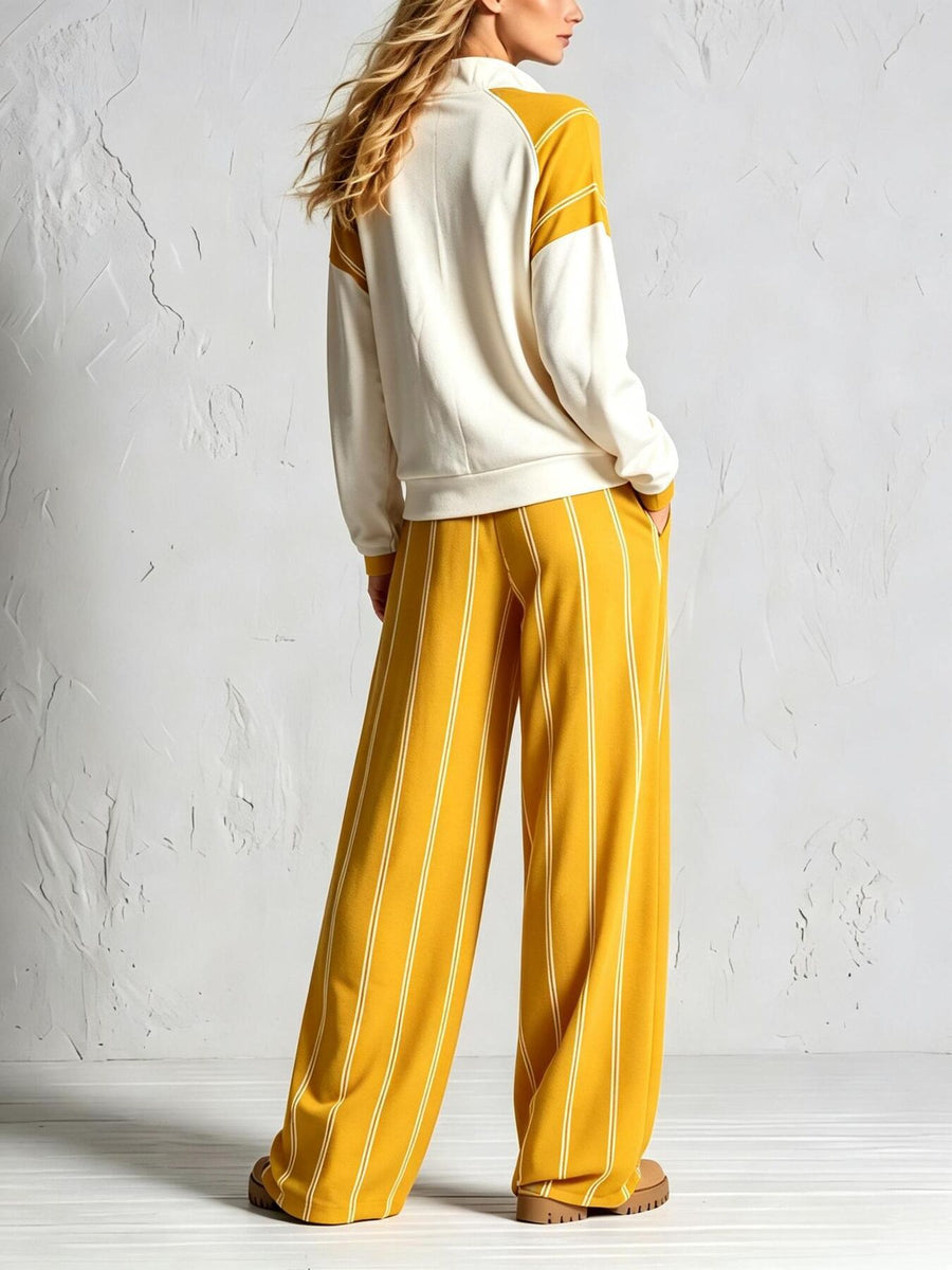 athleisure lounge set in Red with mock neck