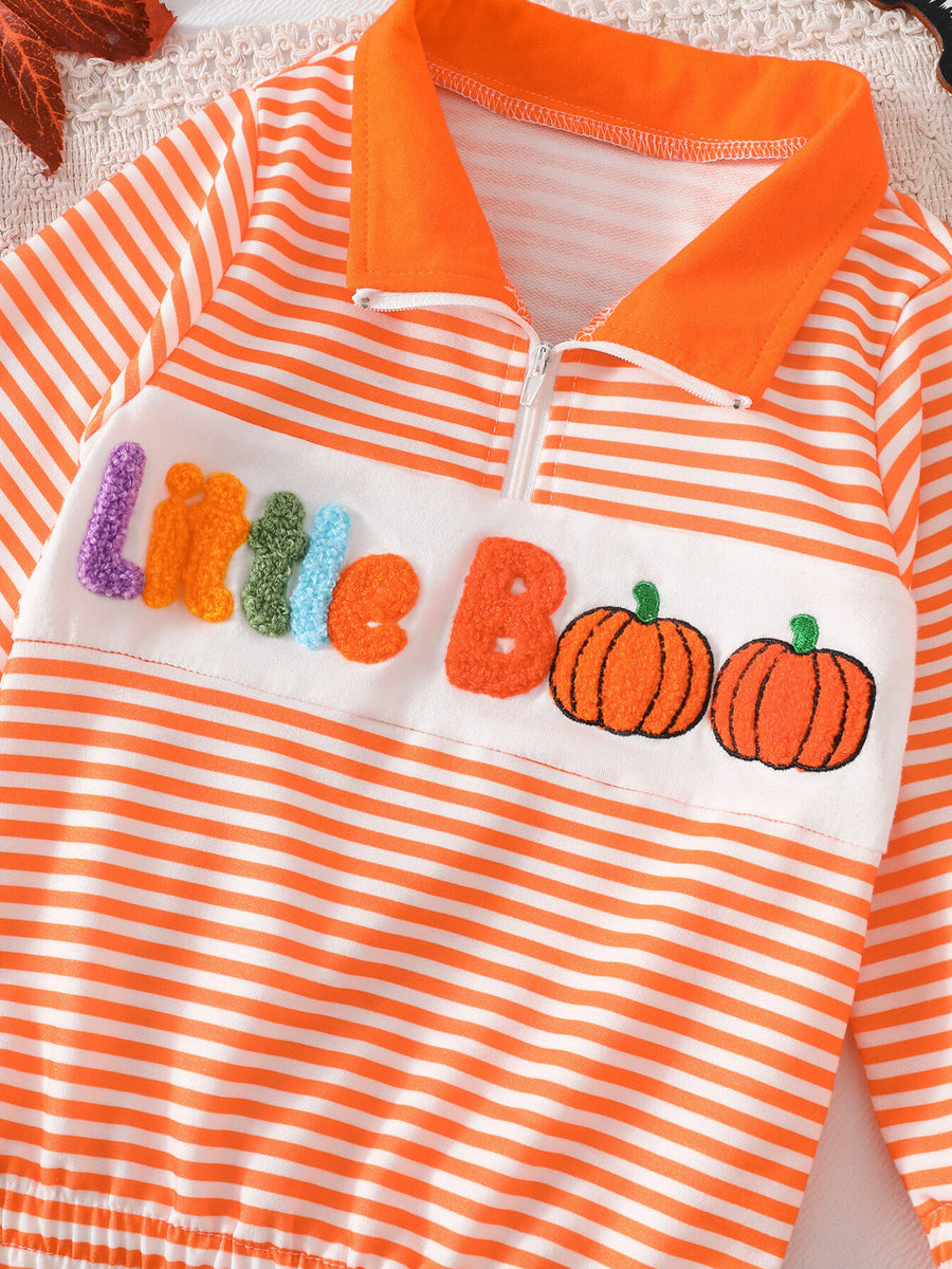 sweatshirt featuring striped in orange with 95% cotton, 5% spandex Care instructions: Machine wash cold texture