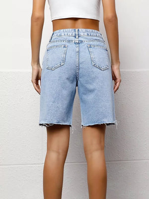 High Waist Denim Shorts option 4