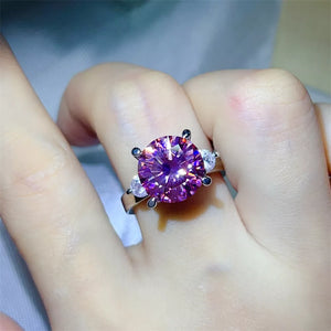 Platinum-Plated,925 sterling silver,Moissanite Carat weight: 5ct Care instructio ring in silver with ring silhouette