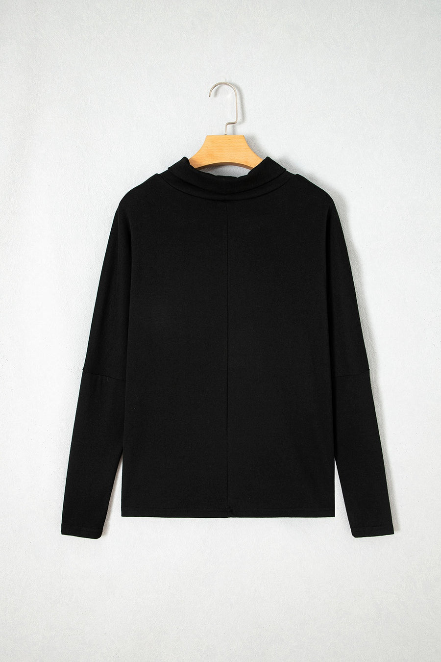Black relaxed top with mock neck