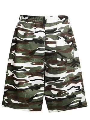 White Men's Camouflage Print Capris