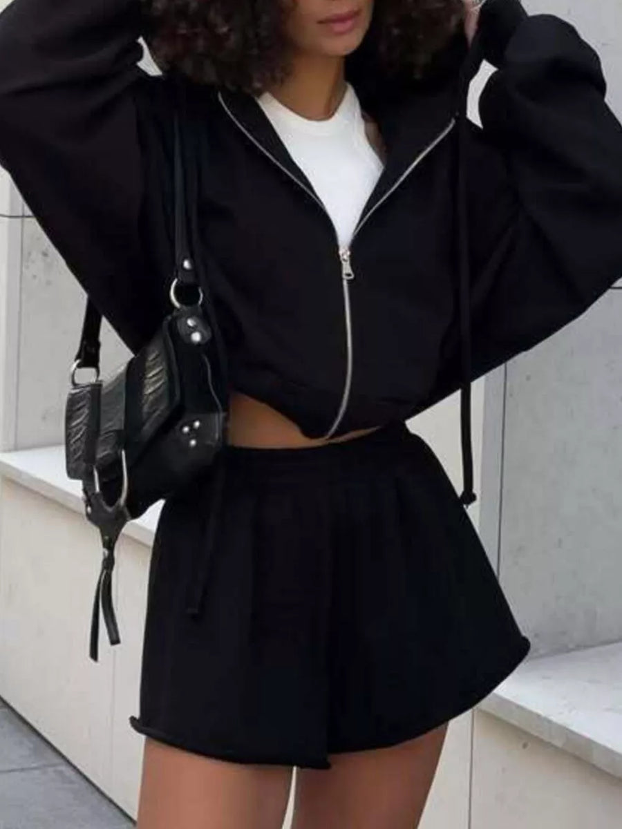 Zip-up Mini Jacket in Black, view 13