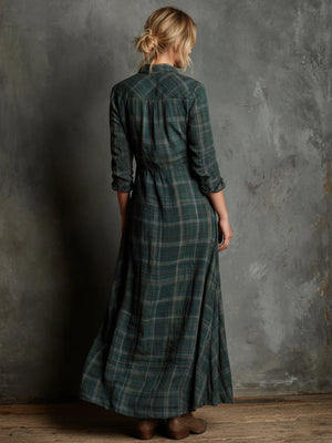 100% polyester Care instructions: Machine wash cold shirt dress in brown with A-line silhouette