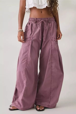 High-waisted Cargo Wide-leg Pants in Blue
