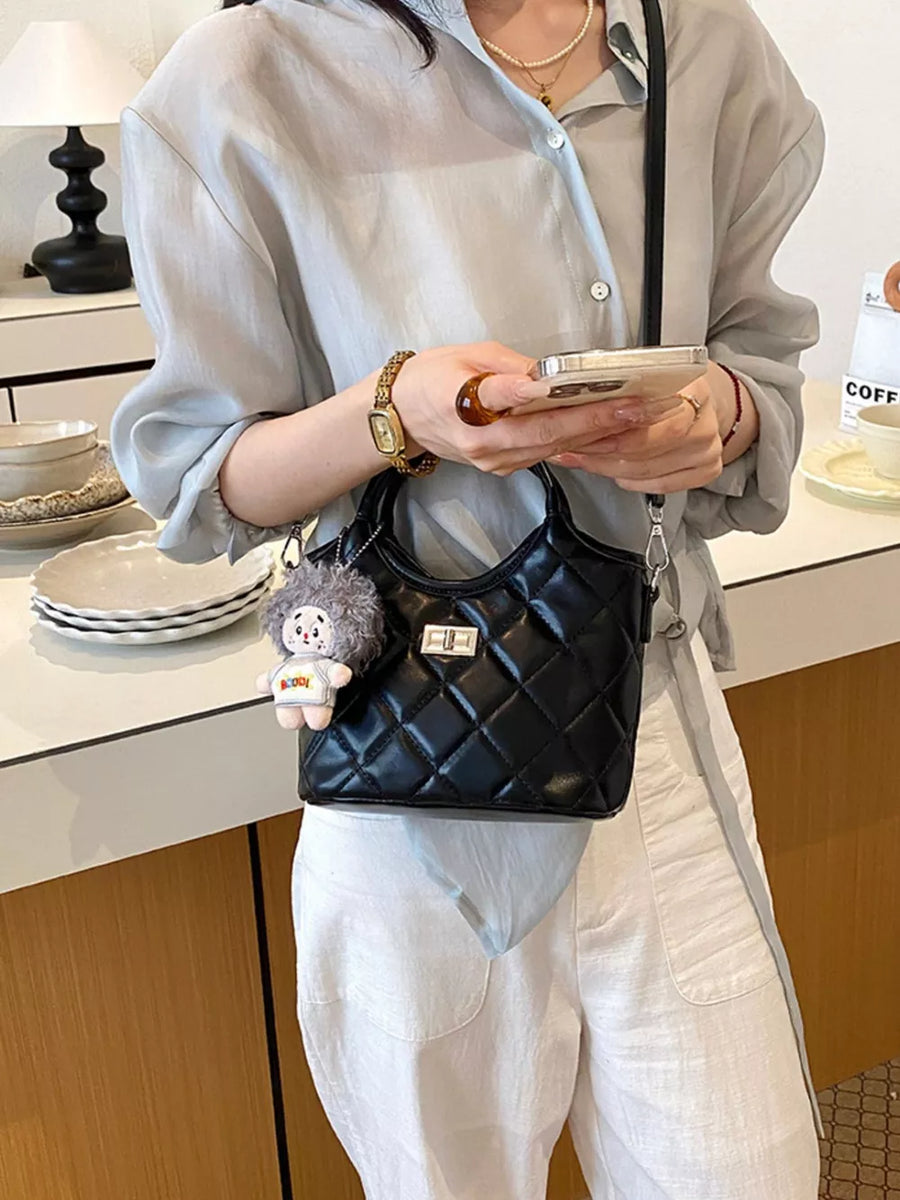 crossbody bag in Black with quilted and quilted