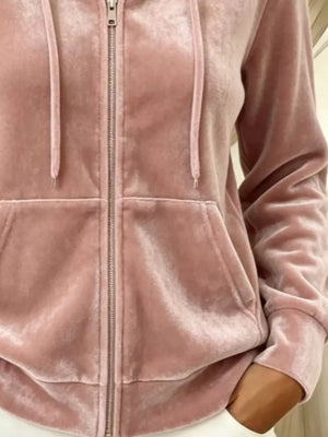 Burgundy regular zip hoodie with hooded