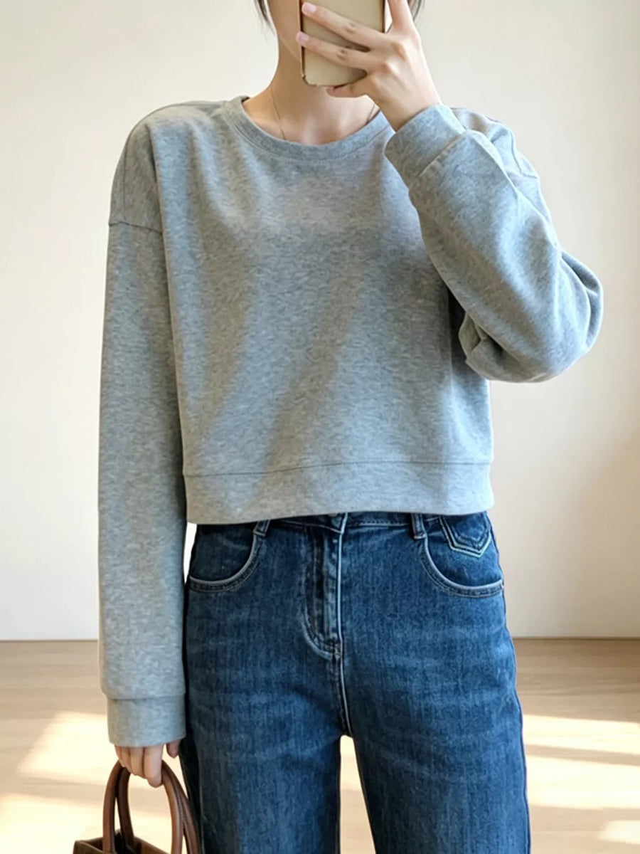 Crew Neck Drop Shoulder Sweatshirt, view 20