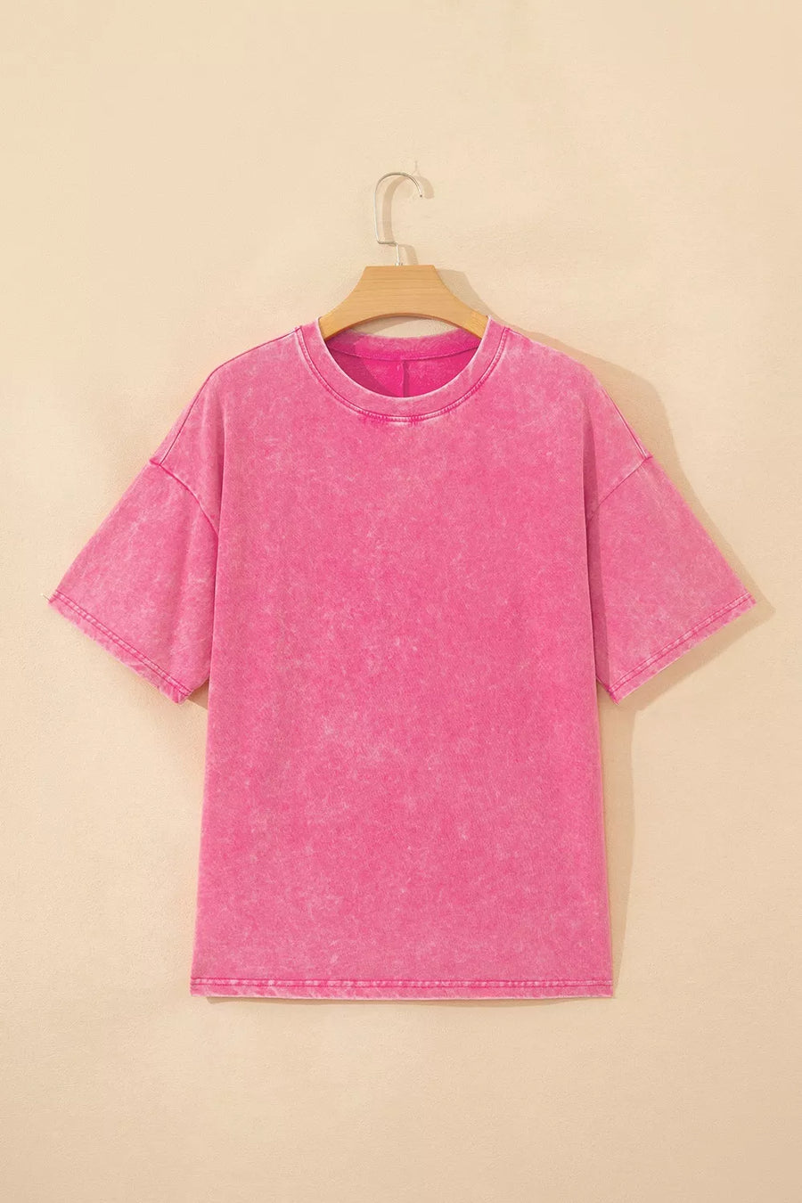 Solid Color Cotton Mineral Washed Oversize Tee option 7