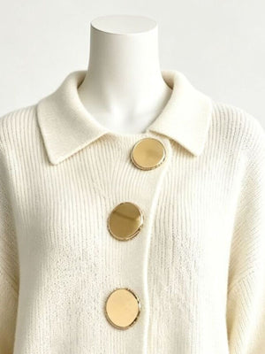 glam cardigan in golden with collared
