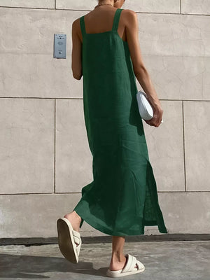 Brown midi dress with midi and pullover