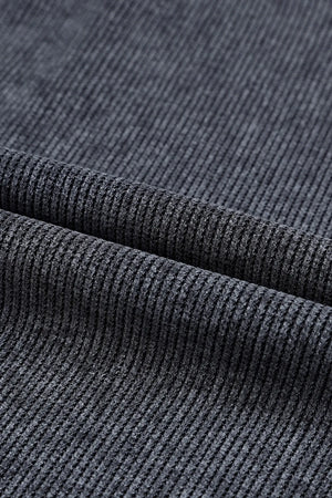 Black Textured Ribbed "Merry & Bright" Sweatshirt