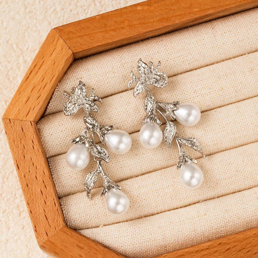 silver earrings with medium and post-back