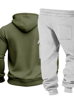 Men's Kangaroo Pocket Hoodie & Sweatpants Set