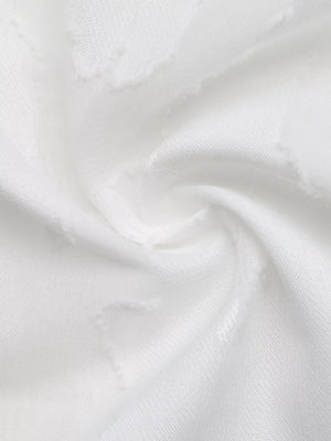 white button-down shirt with button-front and butterfly-print