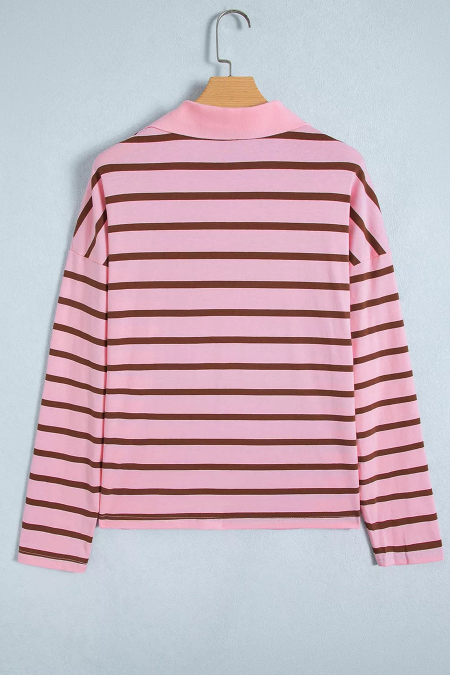 polo shirt in Dusty Pink with striped and collared