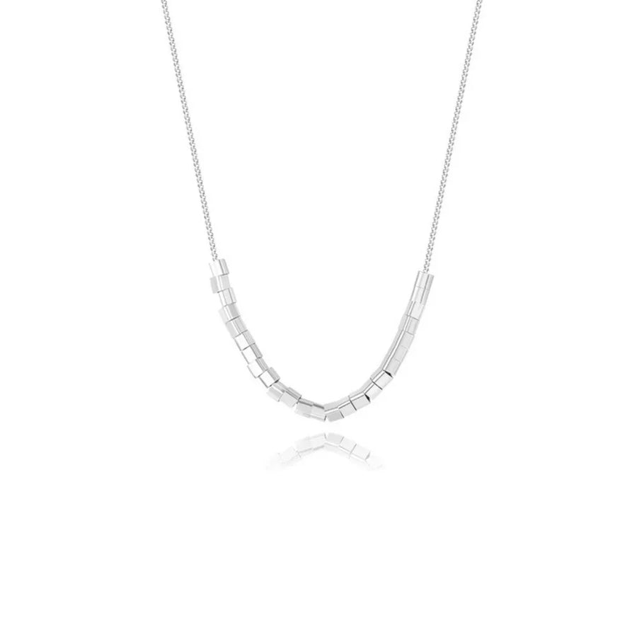 necklace featuring geometric in Silver with 925 sterling silver Care instructions: Avoid wearing during exercise, as sweat w
