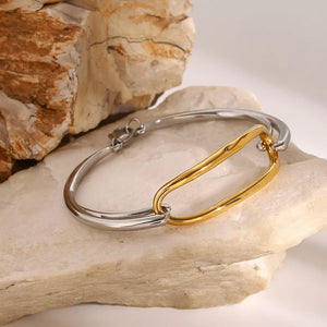 18K Gold-Plated,Stainless Steel Care instructions: Avoid wearing during exercise bracelet in Gold with fitted silhouette