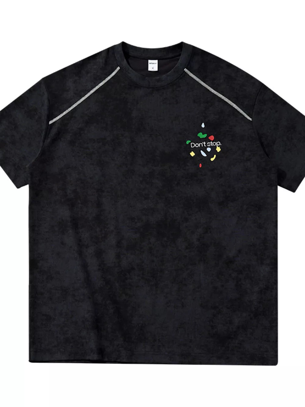 Men's Printed Round Neck T-shirt in Black