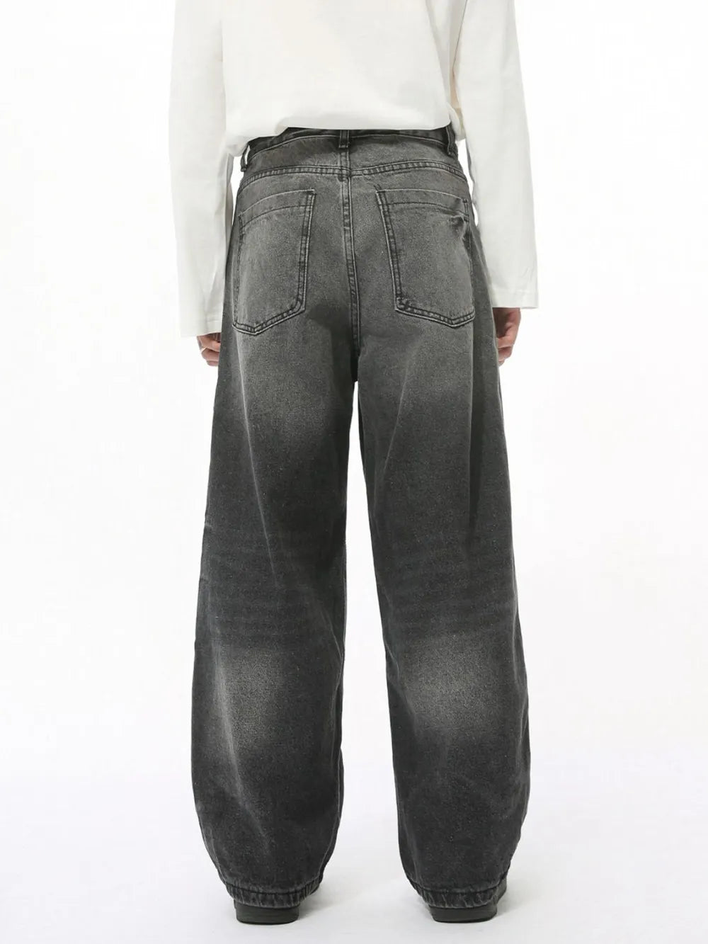 Vintage Vibes wide leg denim jeans in dark wash with a relaxed fit.