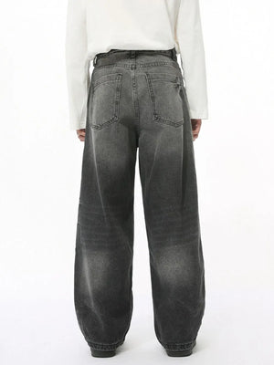 Vintage Vibes wide leg denim jeans in dark wash with a relaxed fit.