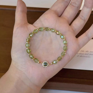 18K Gold-Plated,Alloy,Resin,Zircon Care instructions: Avoid wearing during exerc bracelet in Sage with beaded silhouette