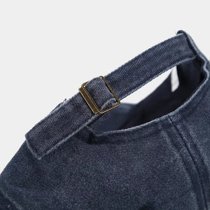 Washed Cat Ear Baseball Cap in black with cat ears