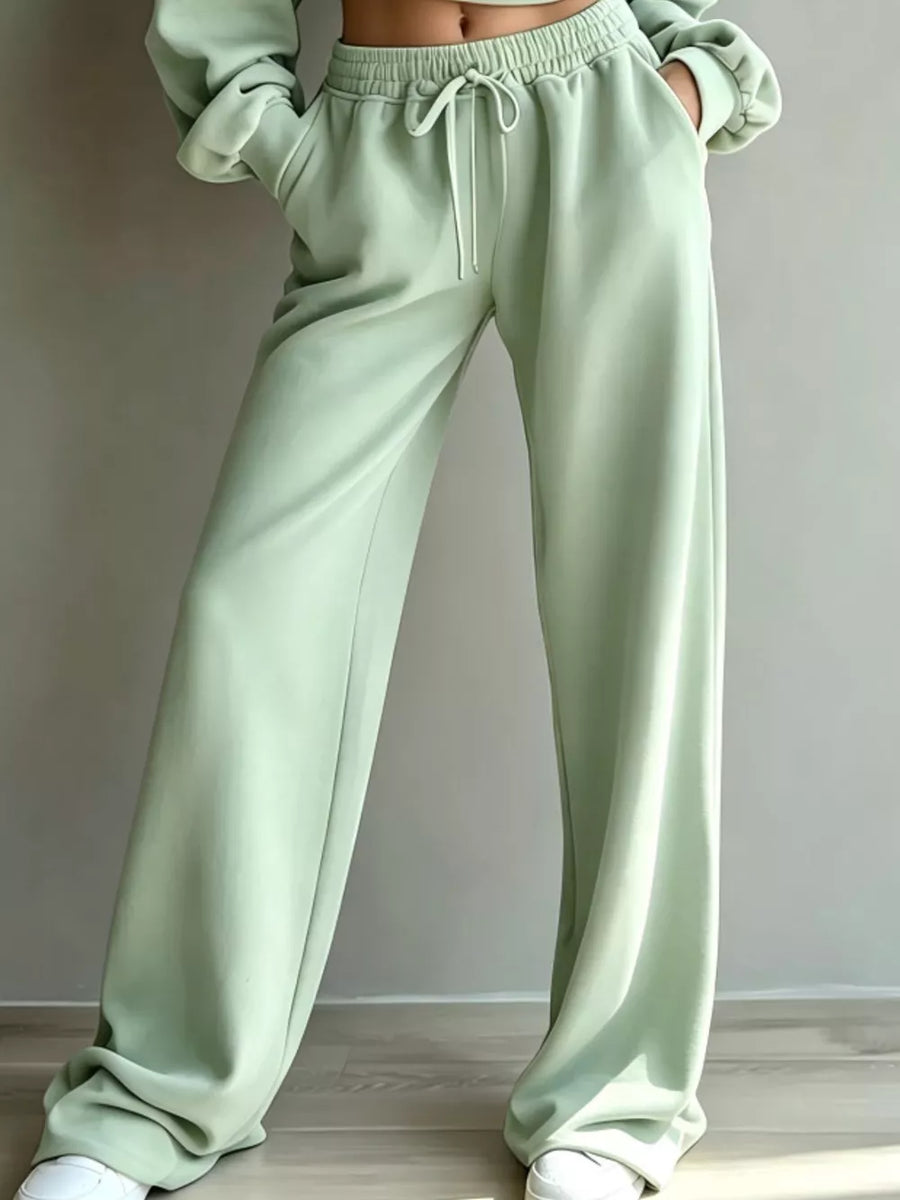 Light Gray relaxed lounge set with round neck
