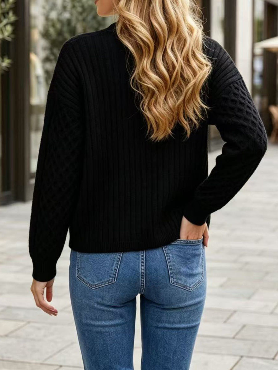 Wine Red cardigan with buttoned and long sleeve